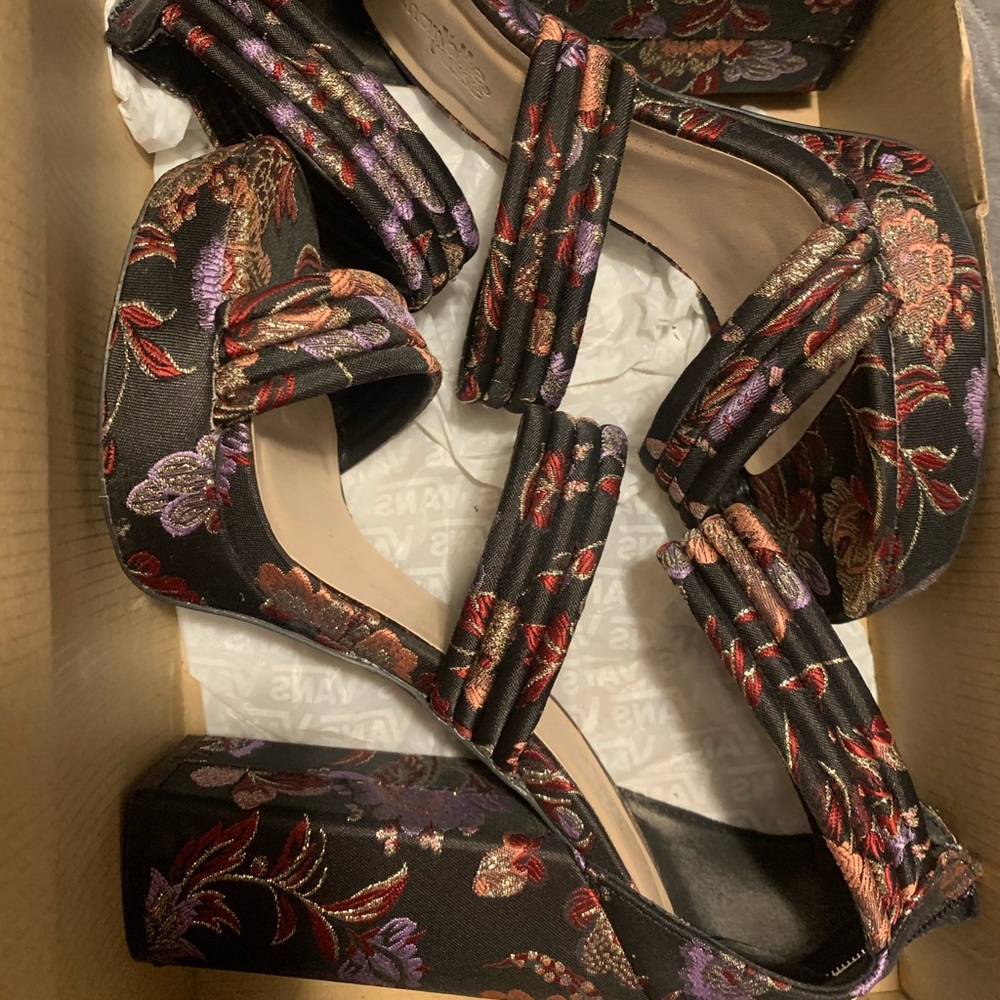 Chunky print heels